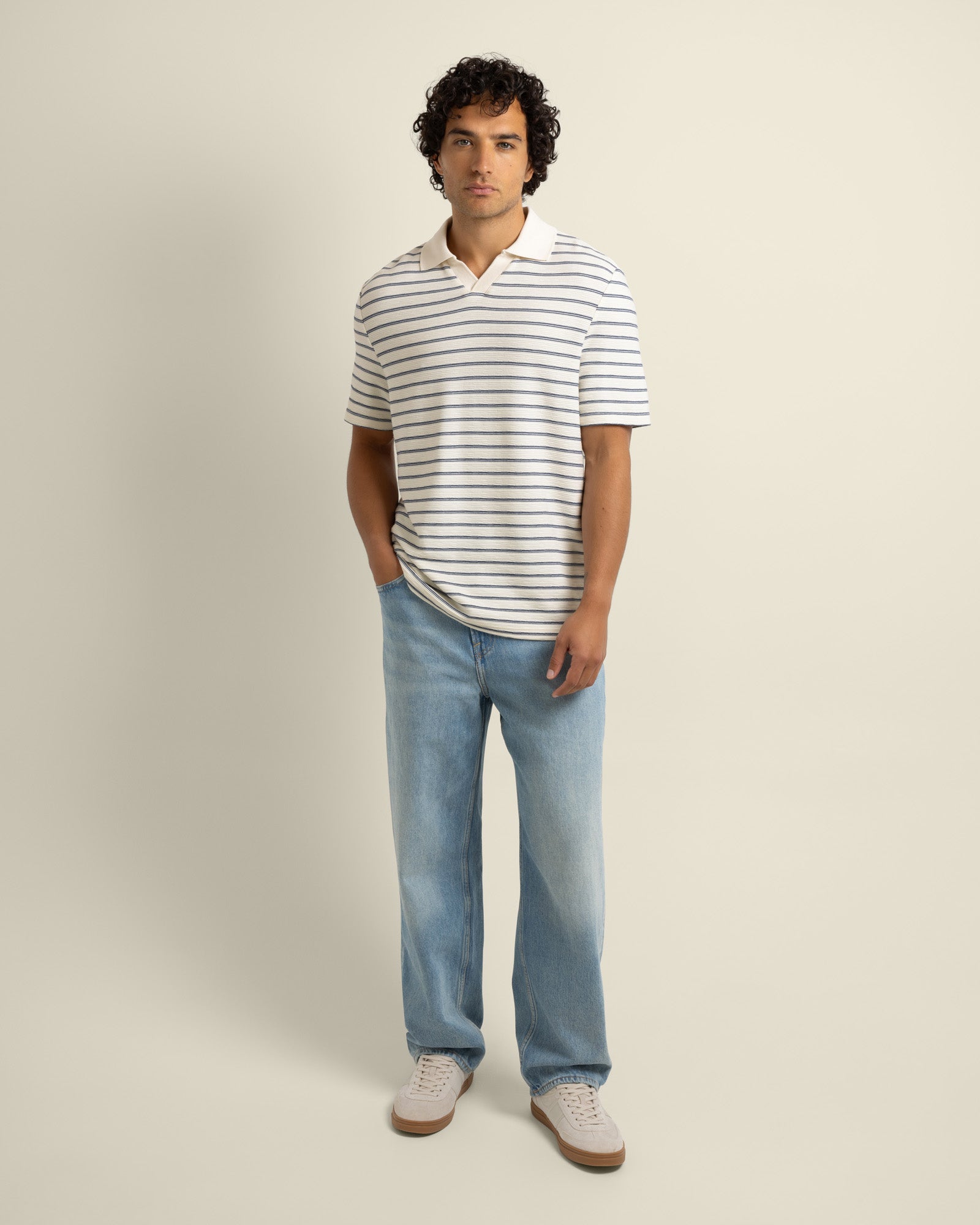 Bergen - Textured Stripe Polo Shirt
