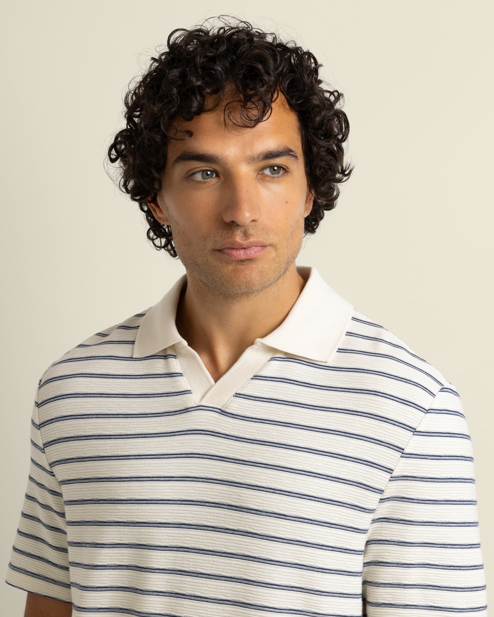 Bergen - Textured Stripe Polo Shirt