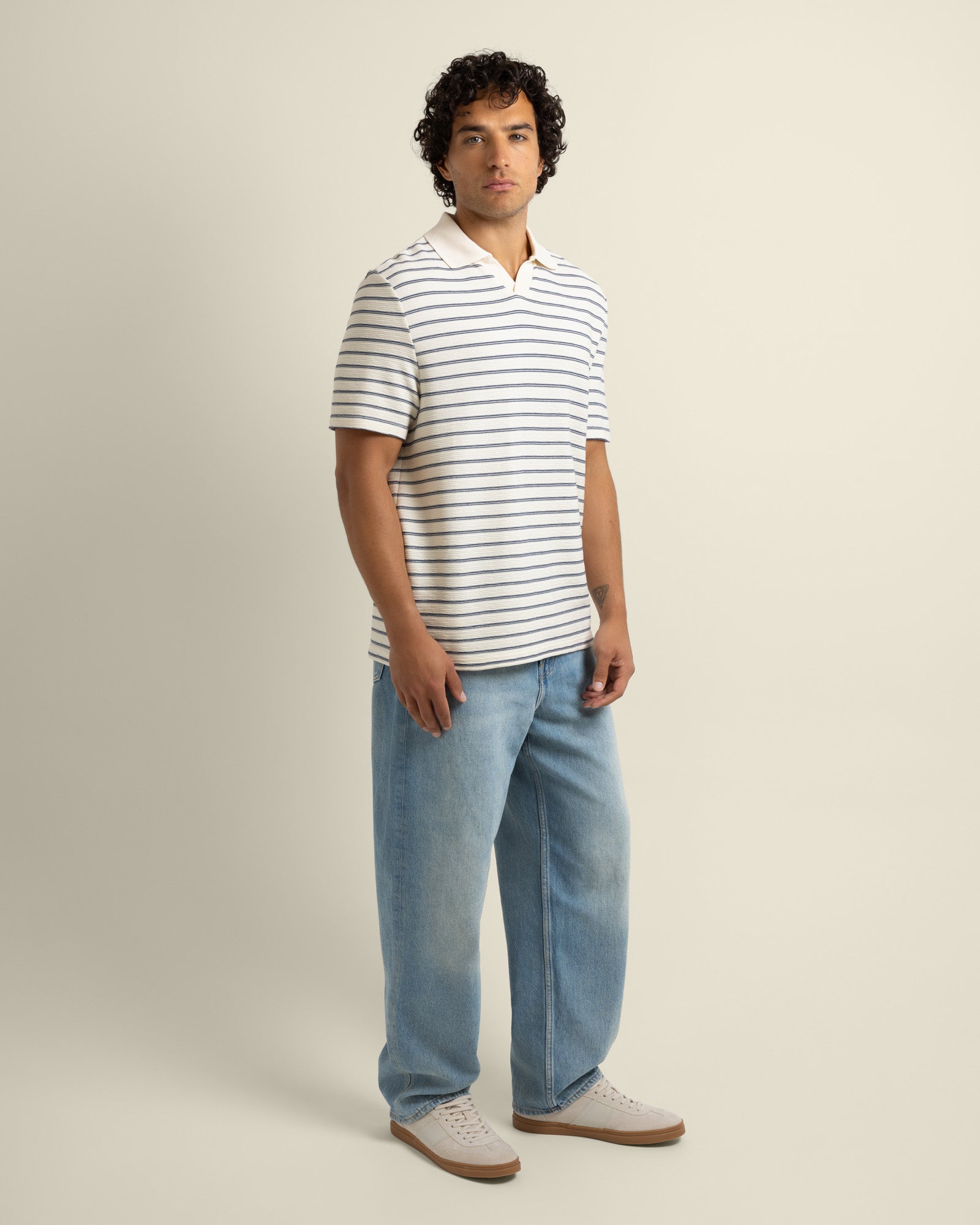 Bergen - Textured Stripe Polo Shirt