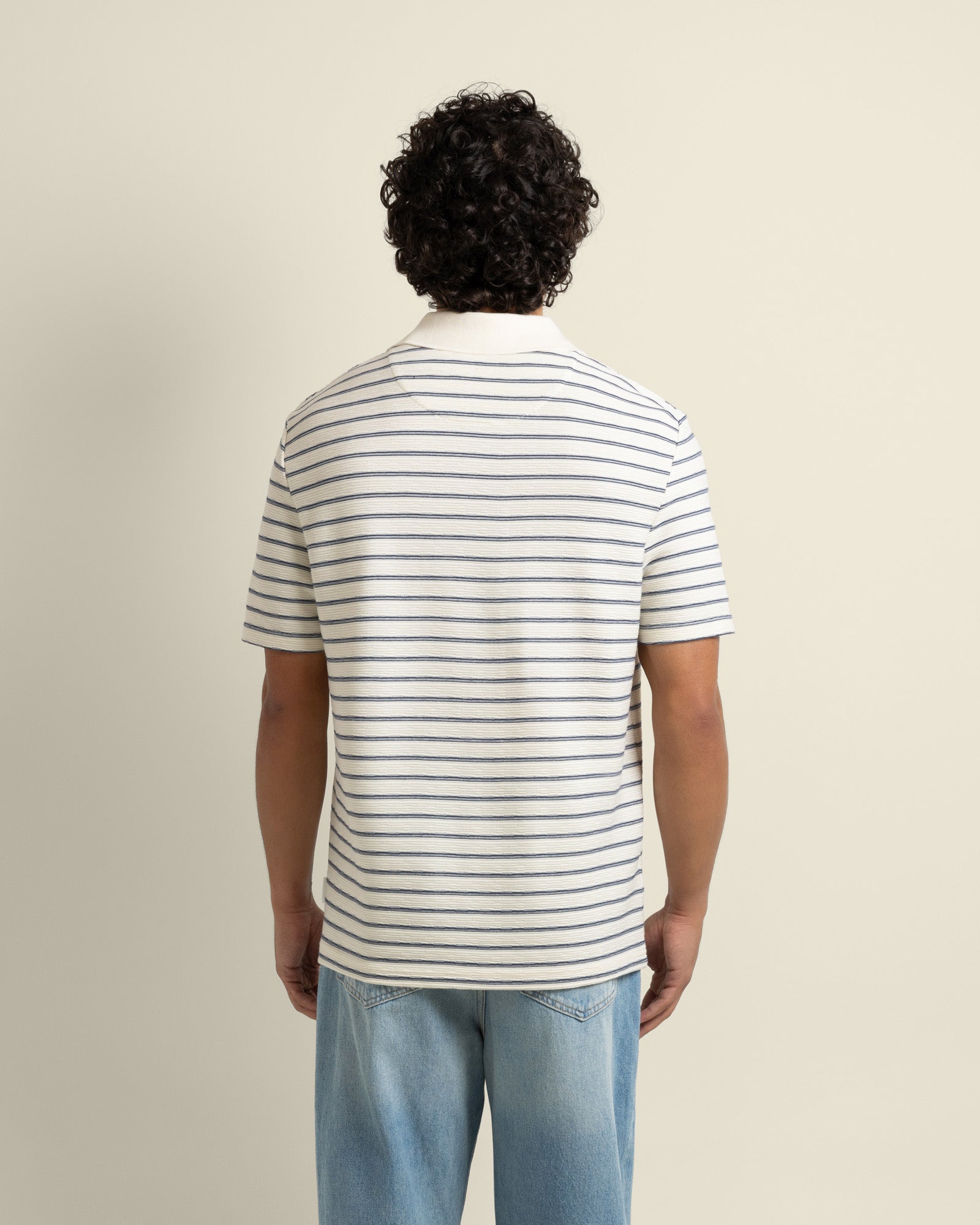 Bergen - Textured Stripe Polo Shirt