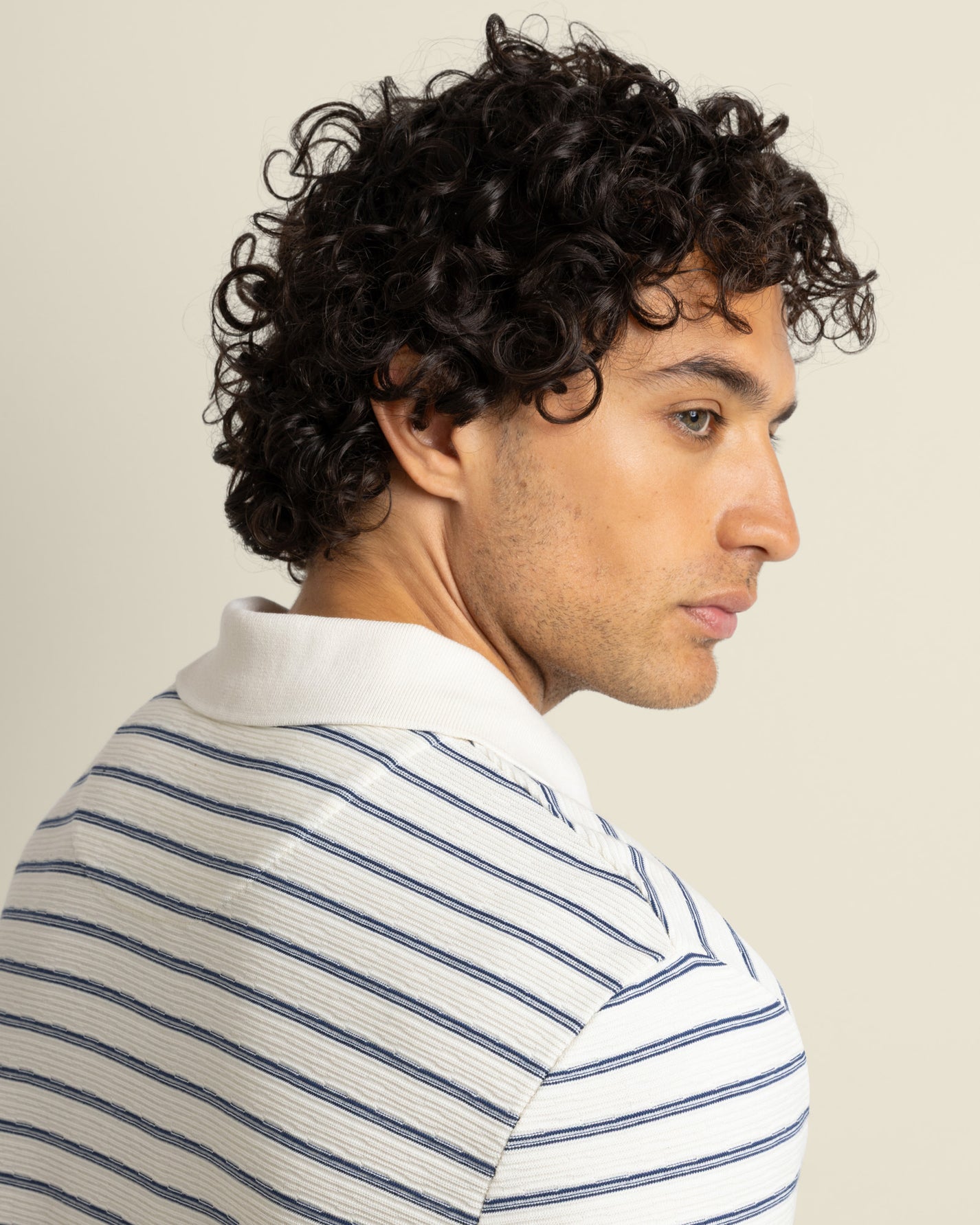 Bergen - Textured Stripe Polo Shirt