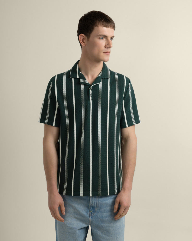 Bakken - Green Striped Polo Shirt