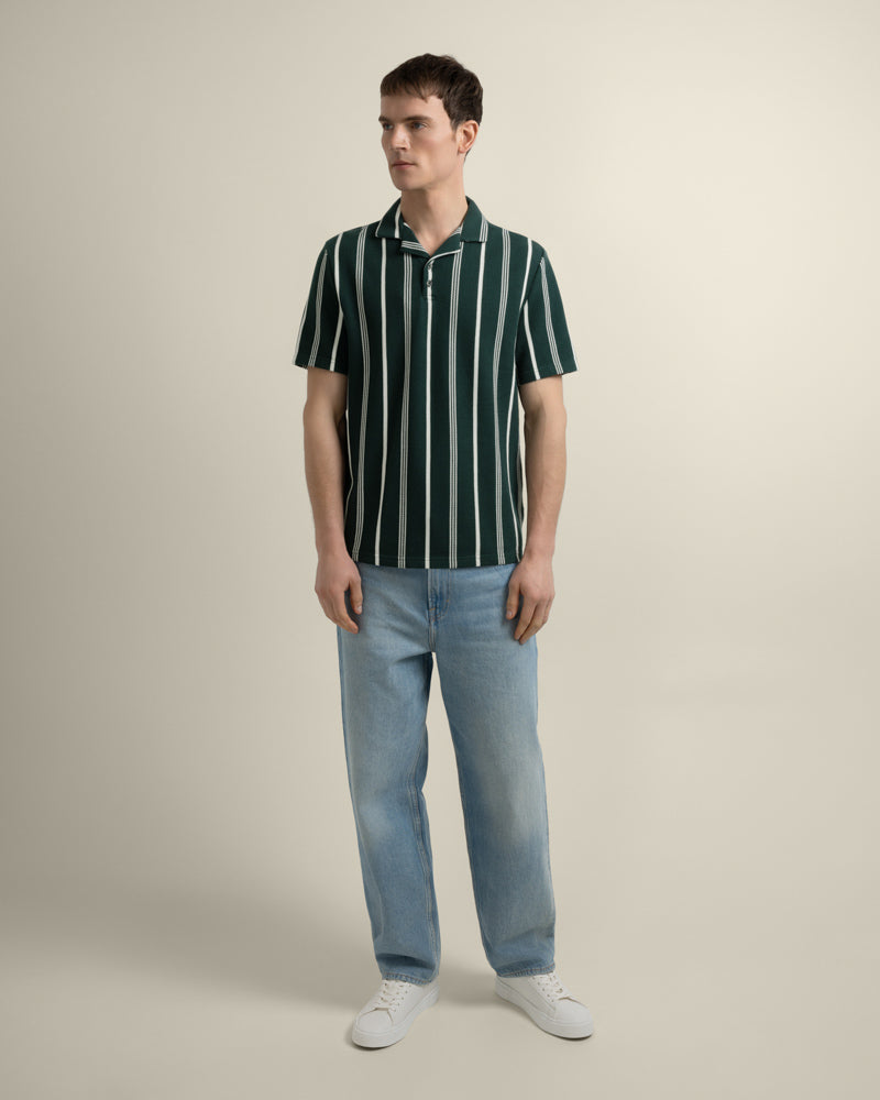 Bakken - Green Striped Polo Shirt