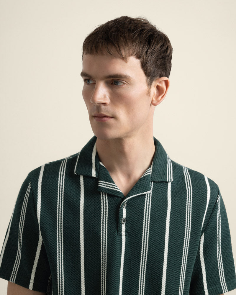 Bakken - Green Striped Polo Shirt