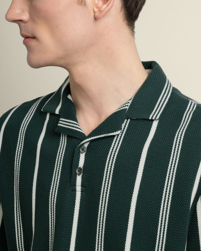 Bakken - Green Striped Polo Shirt