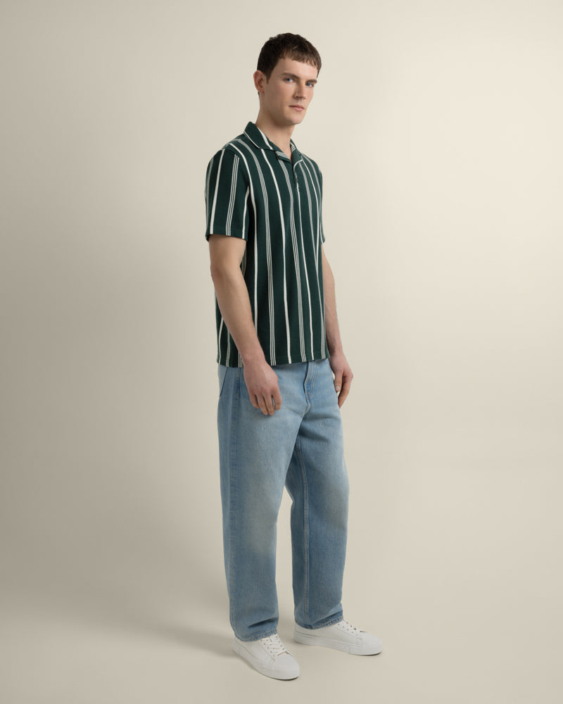Bakken - Green Striped Polo Shirt