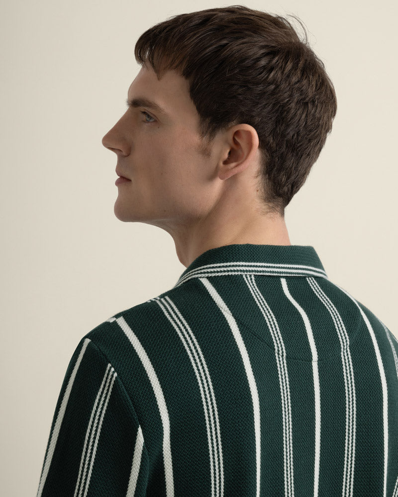 Bakken - Green Striped Polo Shirt