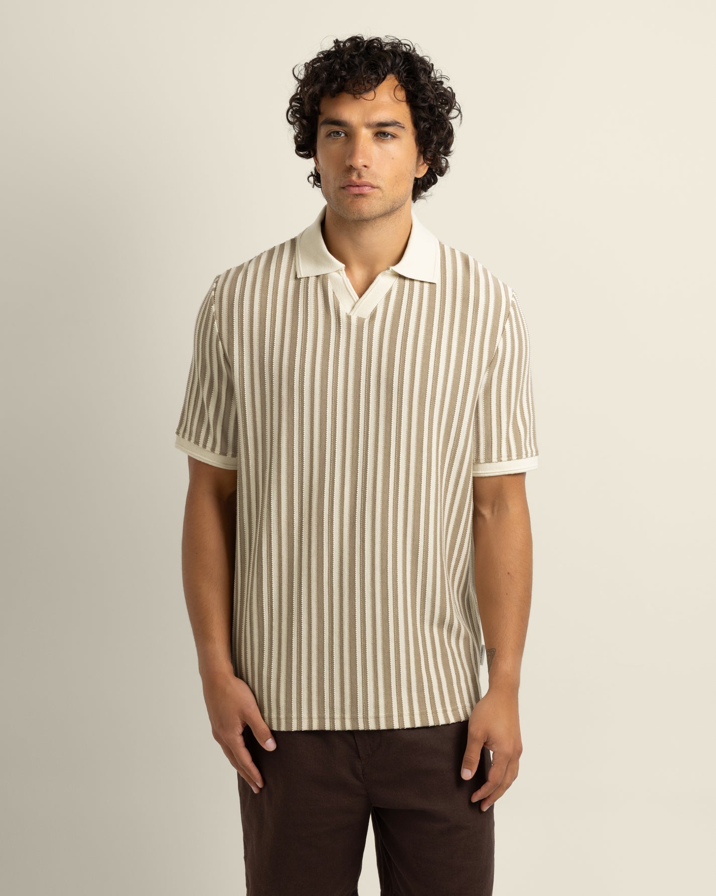 Mattias - Jacquard Stripe Polo Shirt