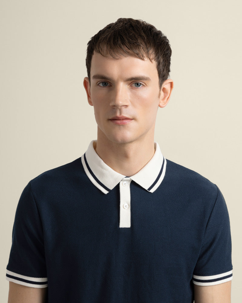 Anders - Geometric Jacquard Polo Shirt