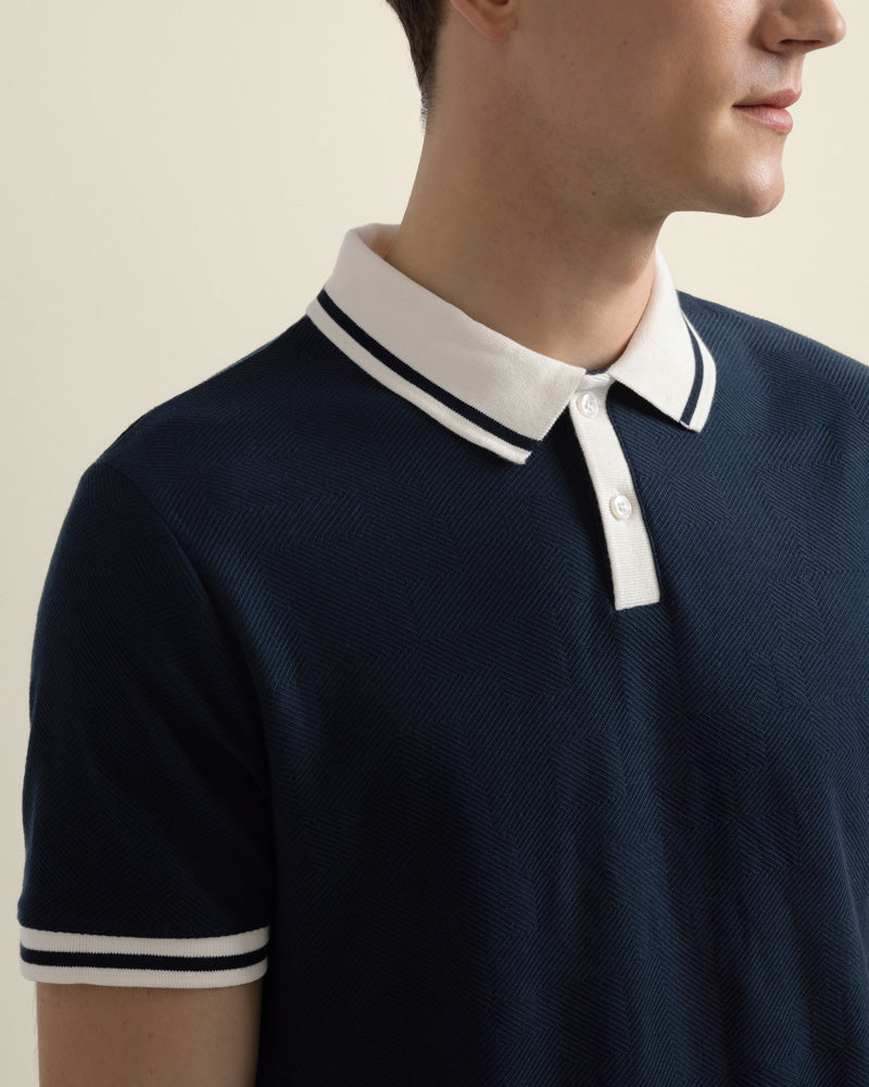 Anders - Geometric Jacquard Polo Shirt