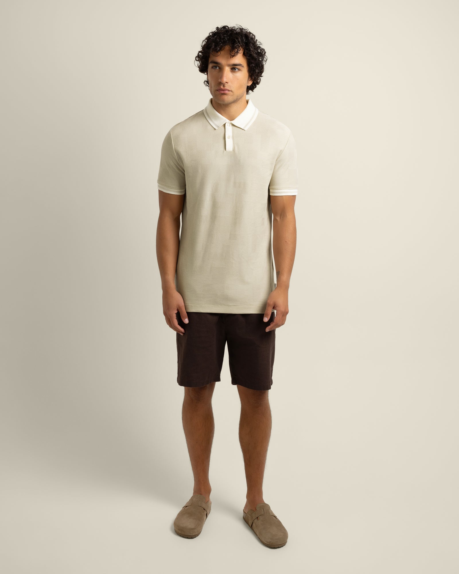 Anders - Geometric Jacquard Polo Shirt