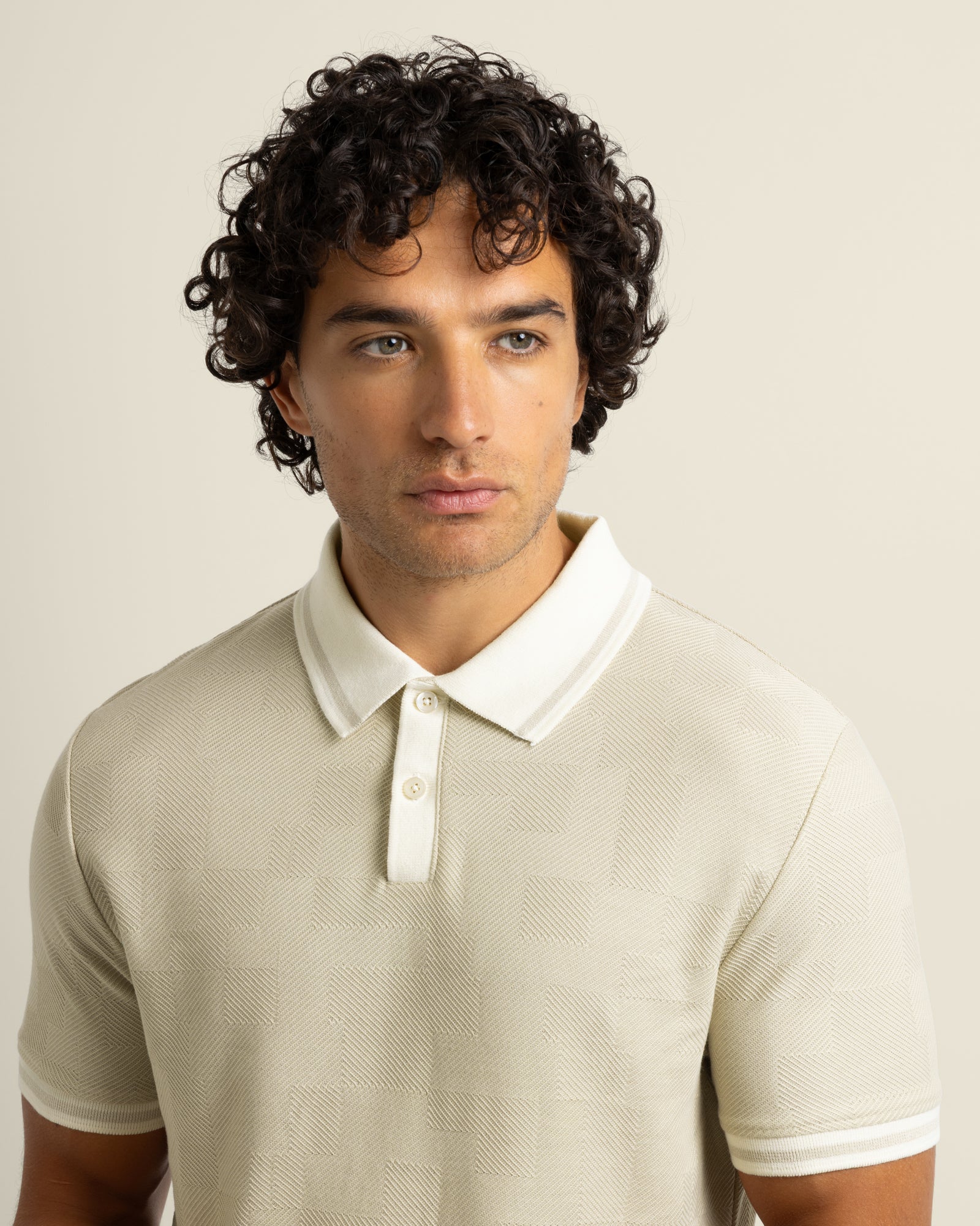 Anders - Geometric Jacquard Polo Shirt