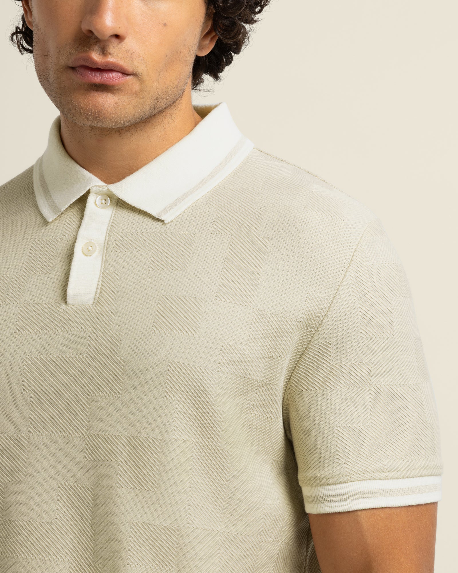 Anders - Geometric Jacquard Polo Shirt