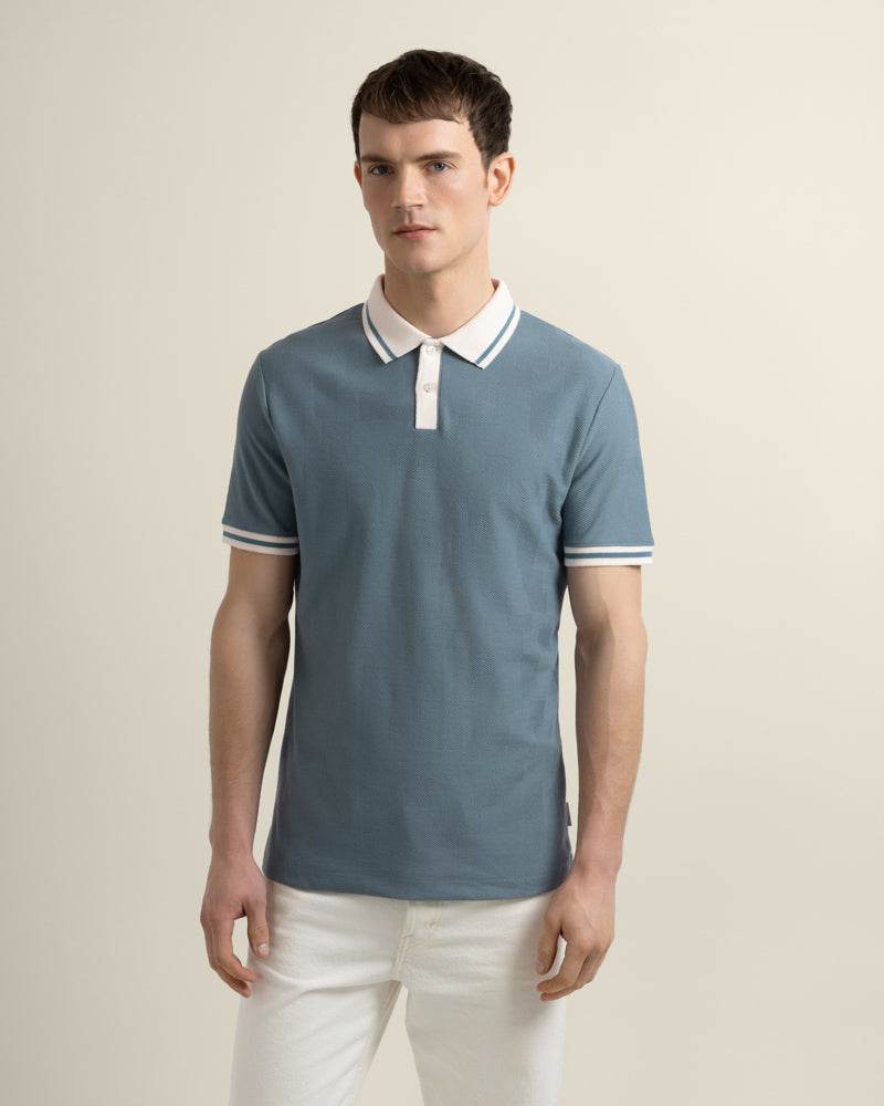 Anders - Geometric Jacquard Polo Shirt