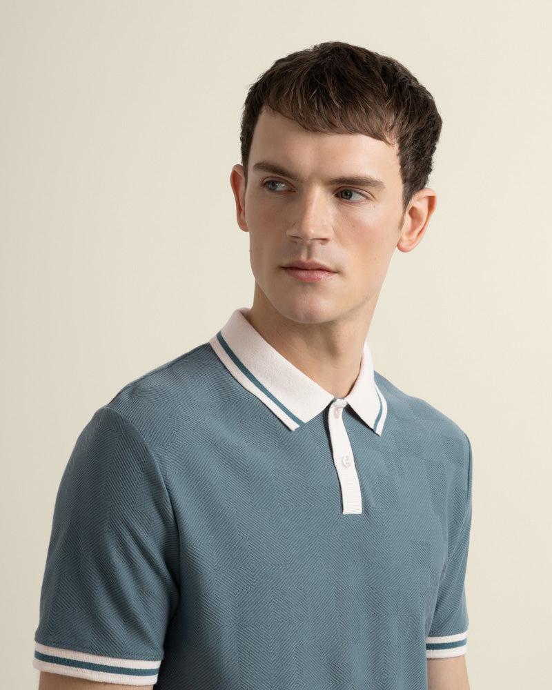 Anders - Geometric Jacquard Polo Shirt