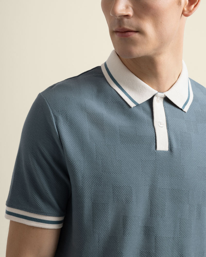 Anders - Geometric Jacquard Polo Shirt