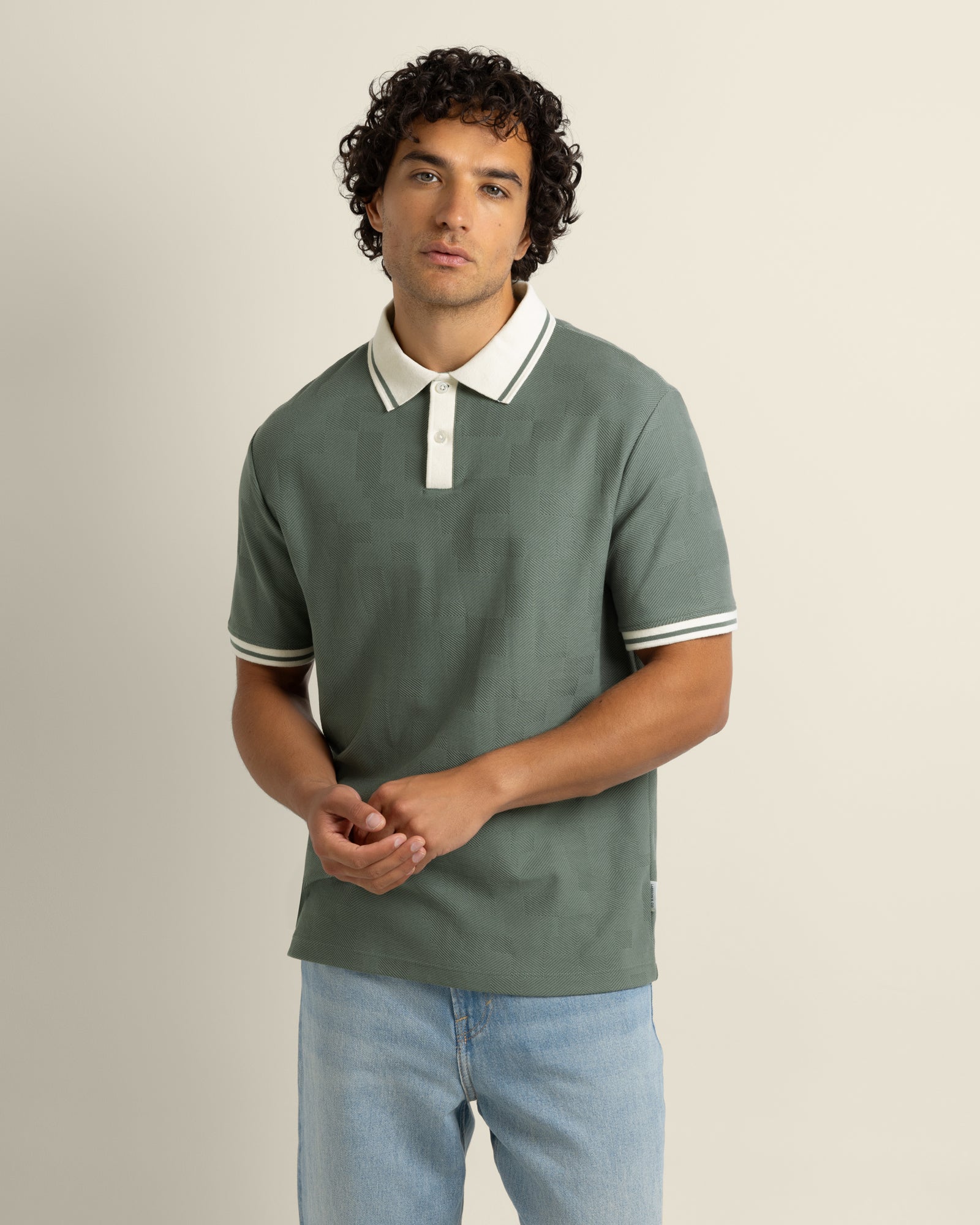 Anders - Geometric Jacquard Polo Shirt