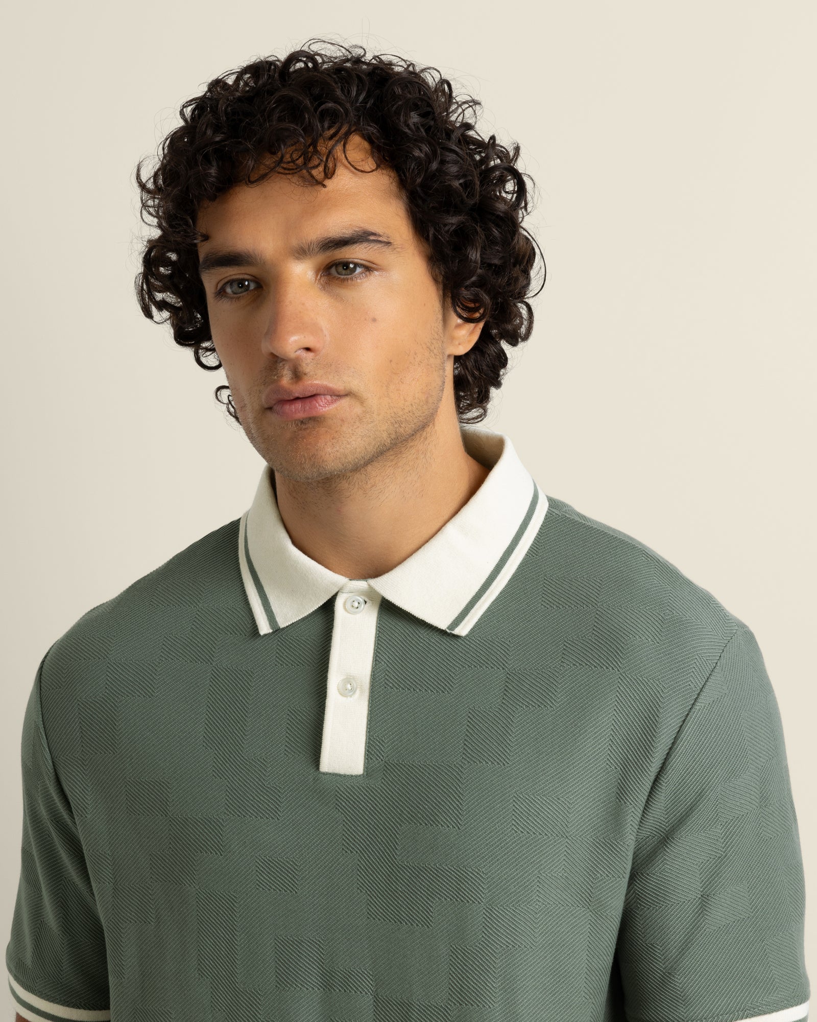 Anders - Geometric Jacquard Polo Shirt