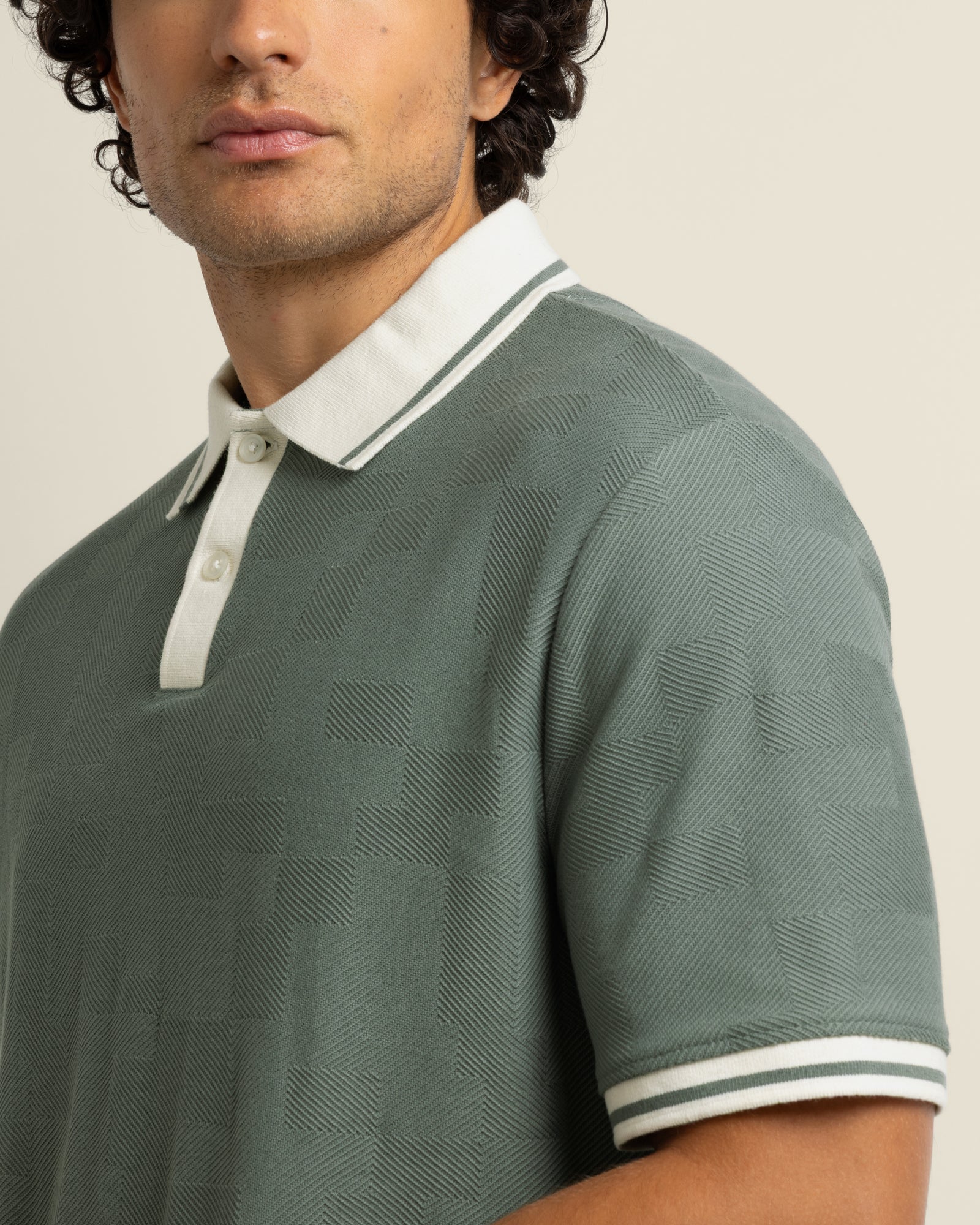 Anders - Geometric Jacquard Polo Shirt