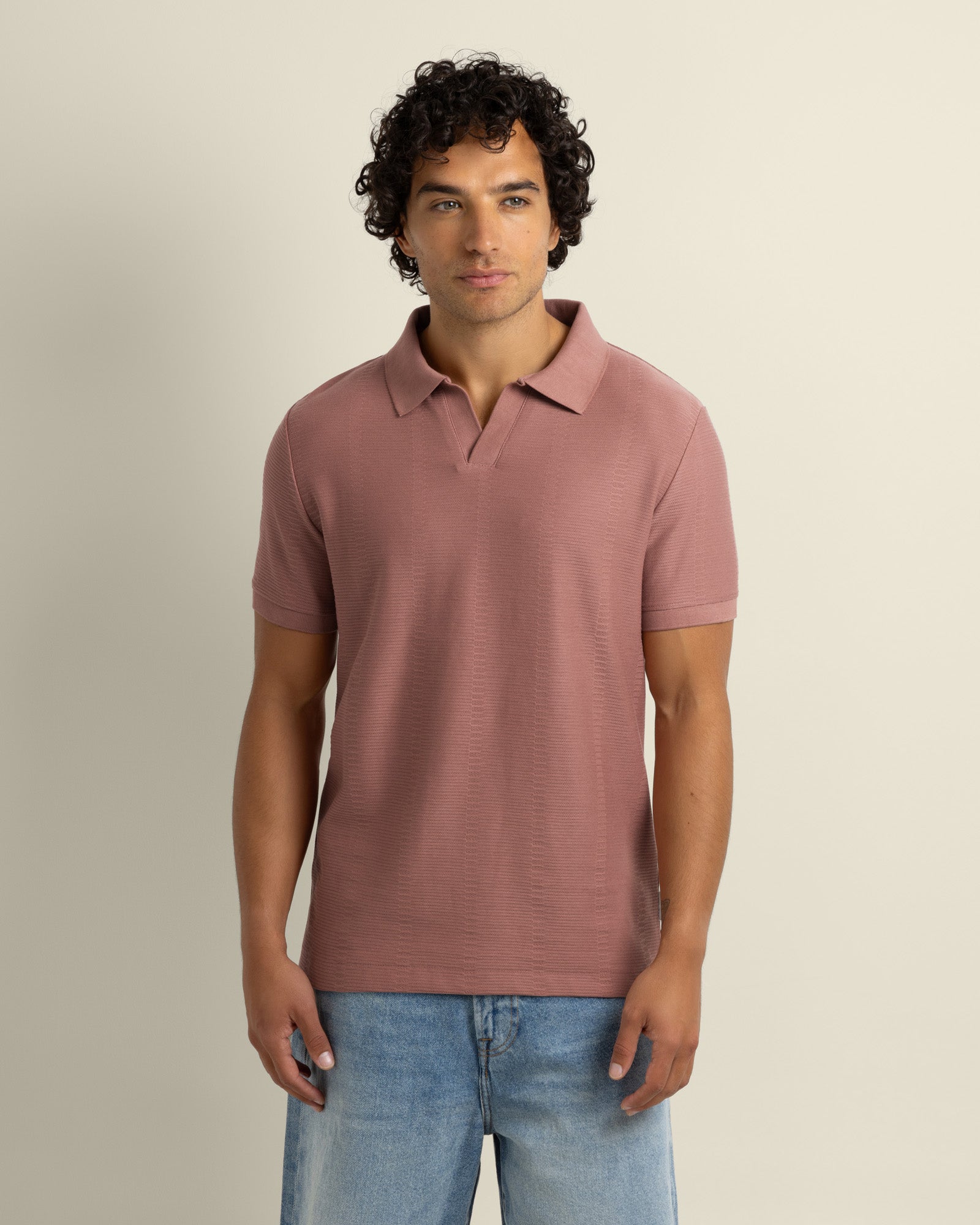 Arne - Stripe Textured Polo Shirt