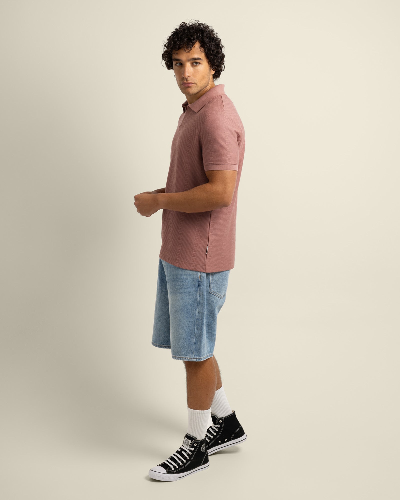 Arne - Stripe Textured Polo Shirt