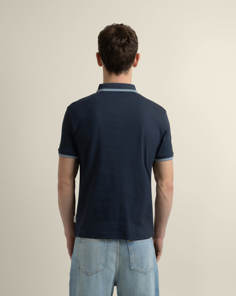 Broder - Rib Polo Shirt With Tonal Tipping