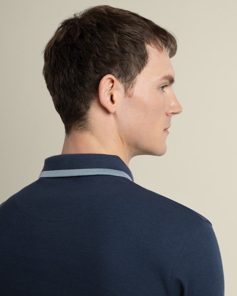 Broder - Rib Polo Shirt With Tonal Tipping