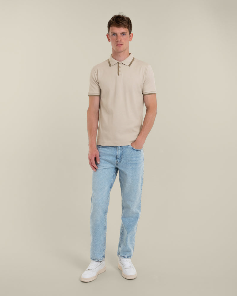 Broder - Rib Polo Shirt With Tonal Tipping