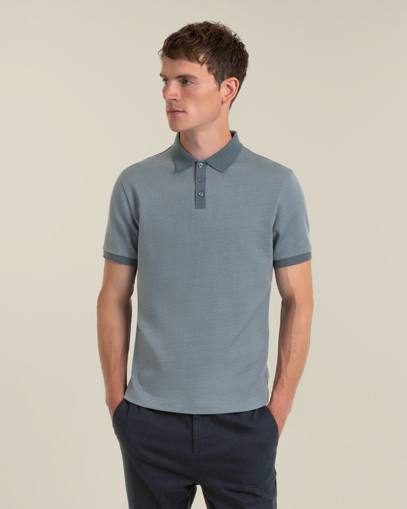 Jarell - Two Tone Jacquard Polo Shirt