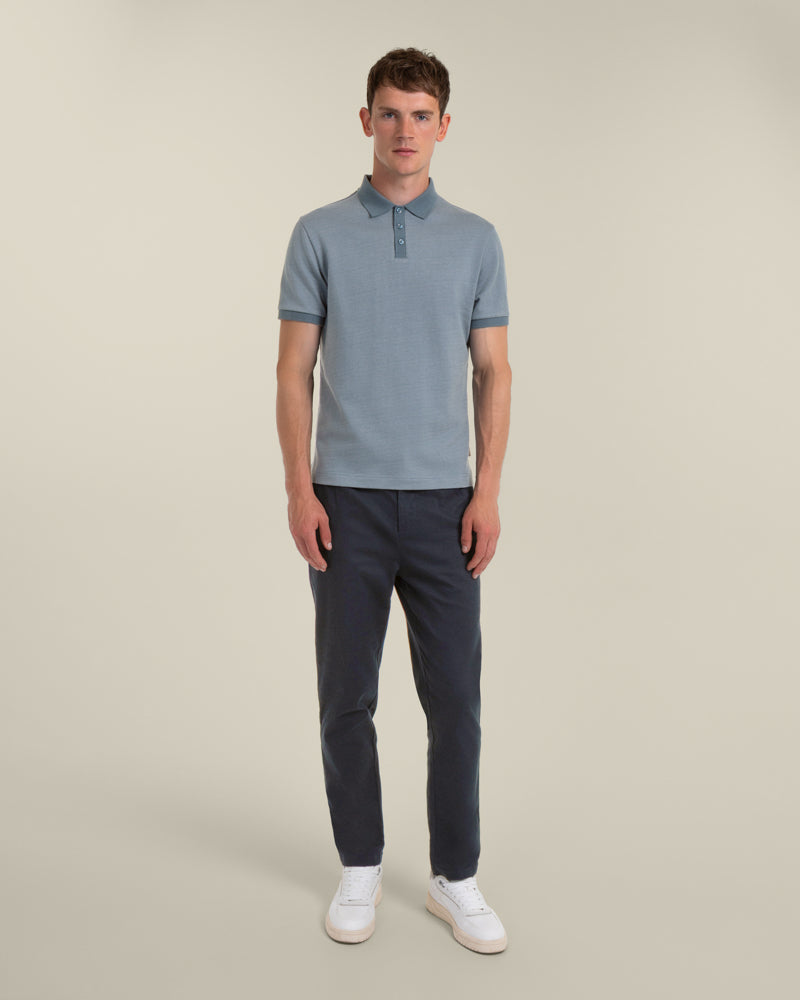 Jarell - Two Tone Jacquard Polo Shirt