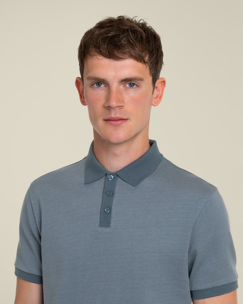 Jarell - Two Tone Jacquard Polo Shirt