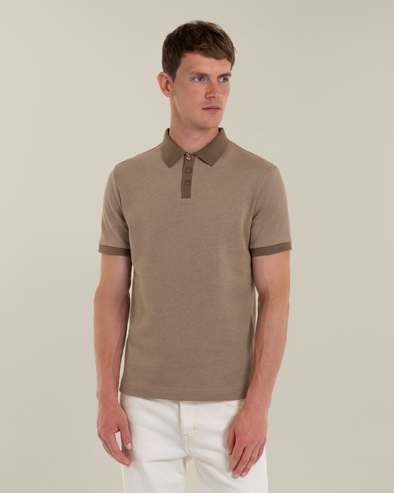 Jarell - Two Tone Jacquard Polo Shirt