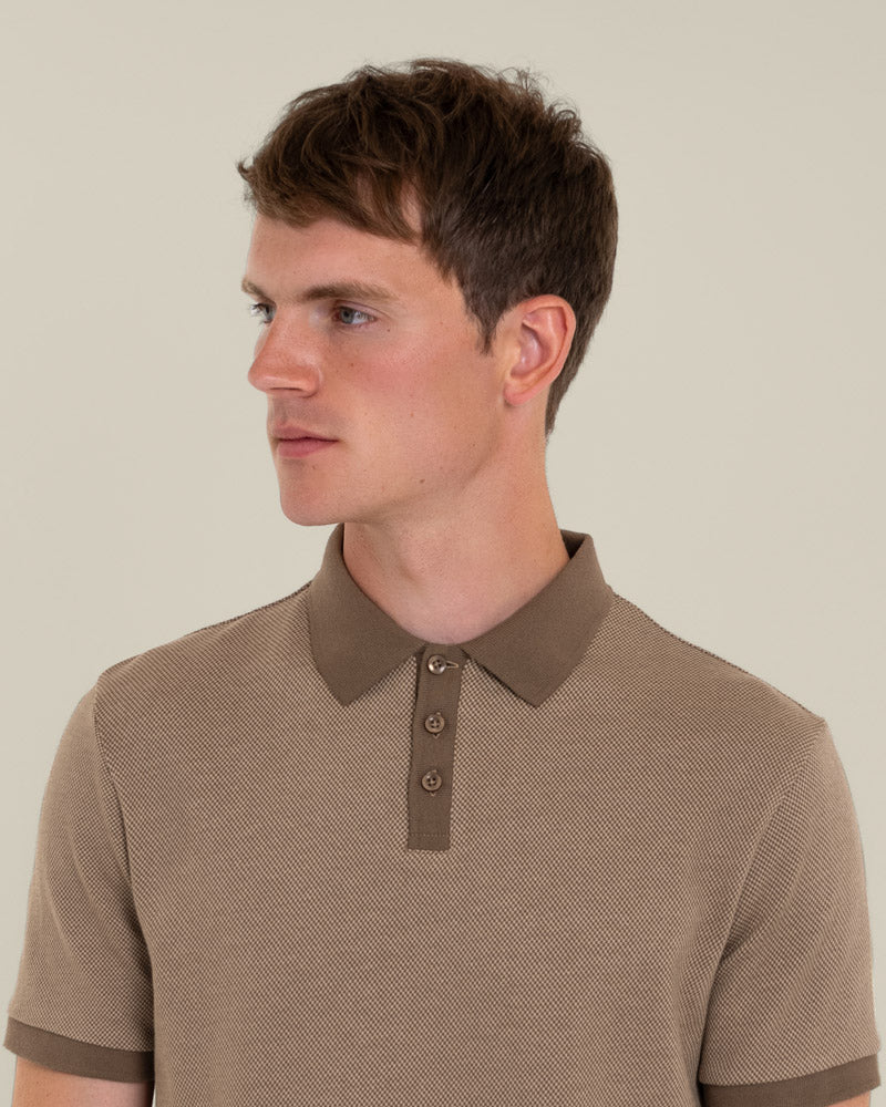 Jarell - Two Tone Jacquard Polo Shirt