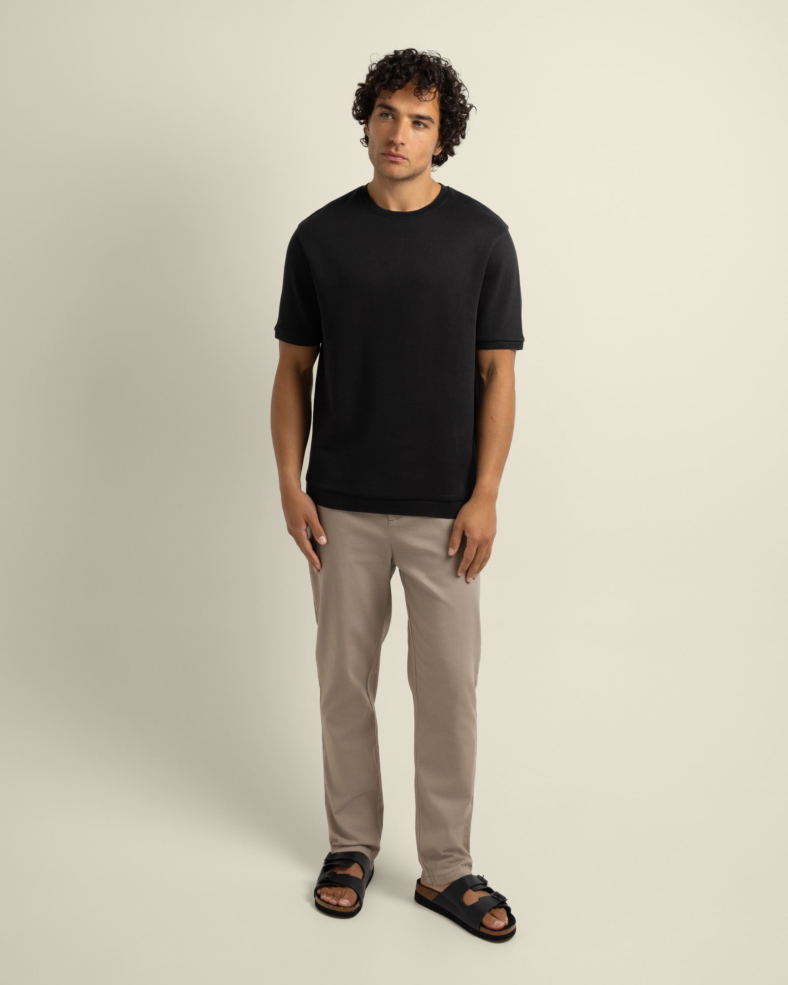 Gaia - Ribbed Knit Heavy T-Shirt