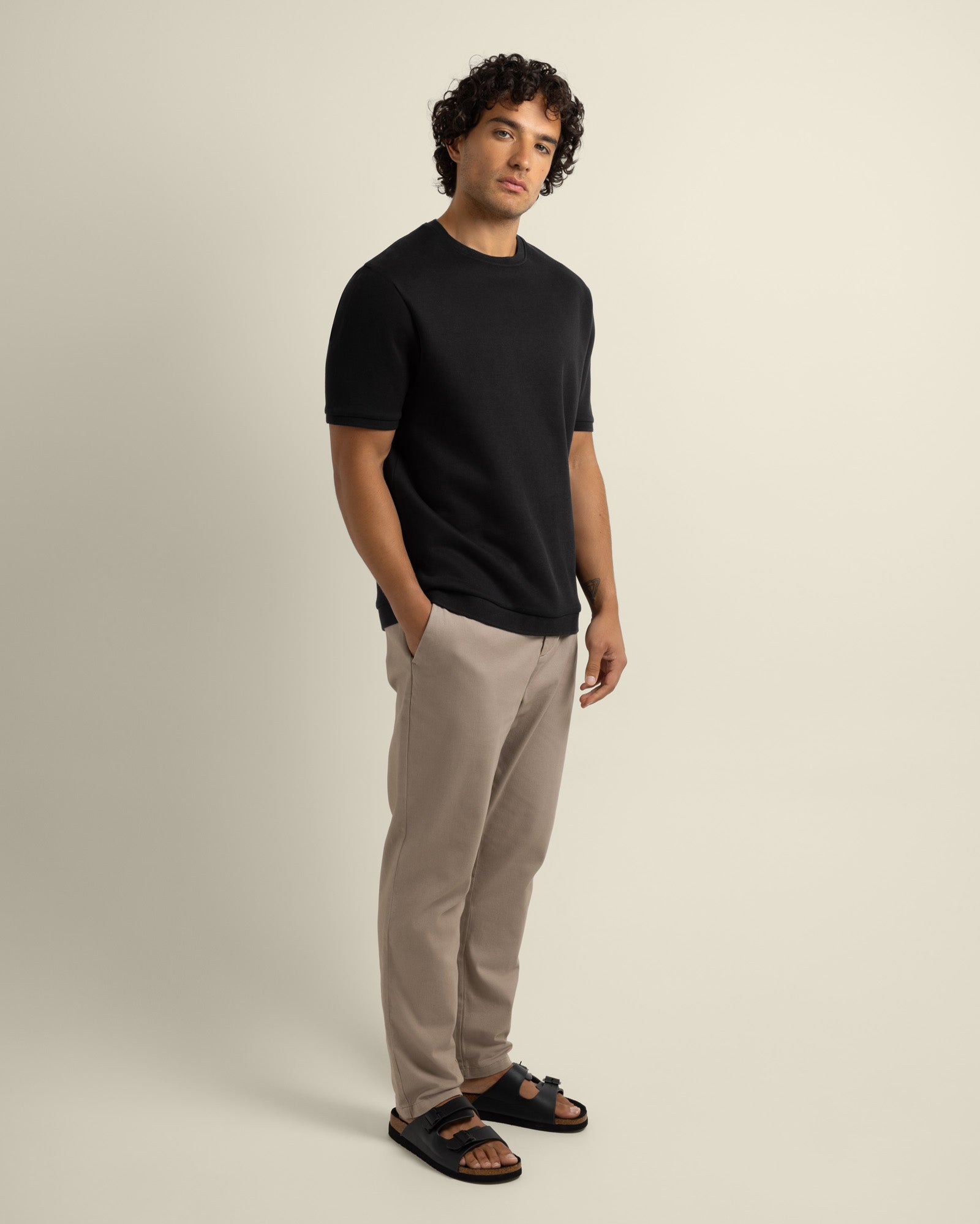 Gaia - Ribbed Knit Heavy T-Shirt