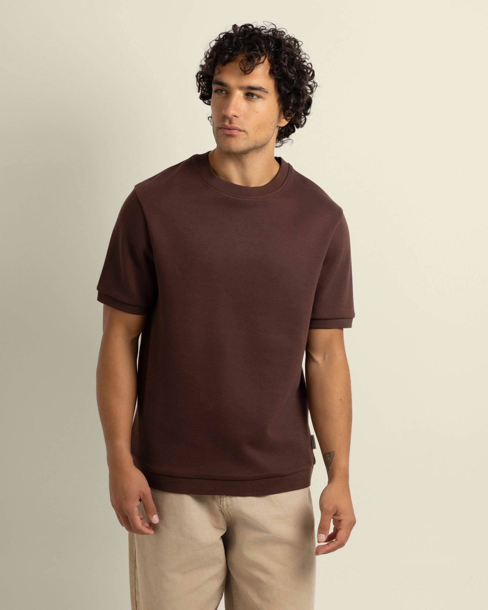 Gaia - Ribbed Knit Heavy T-Shirt