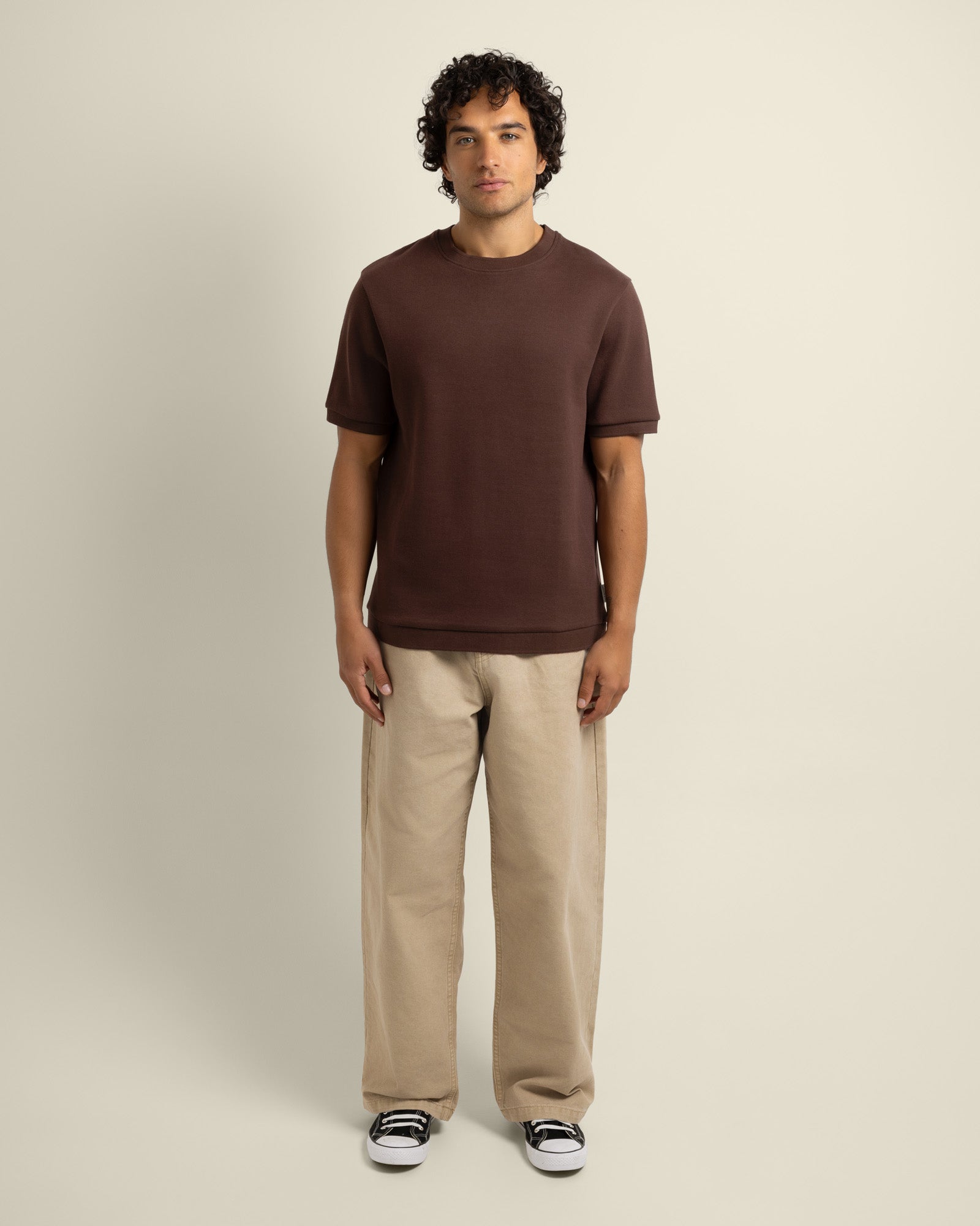 Gaia - Ribbed Knit Heavy T-Shirt