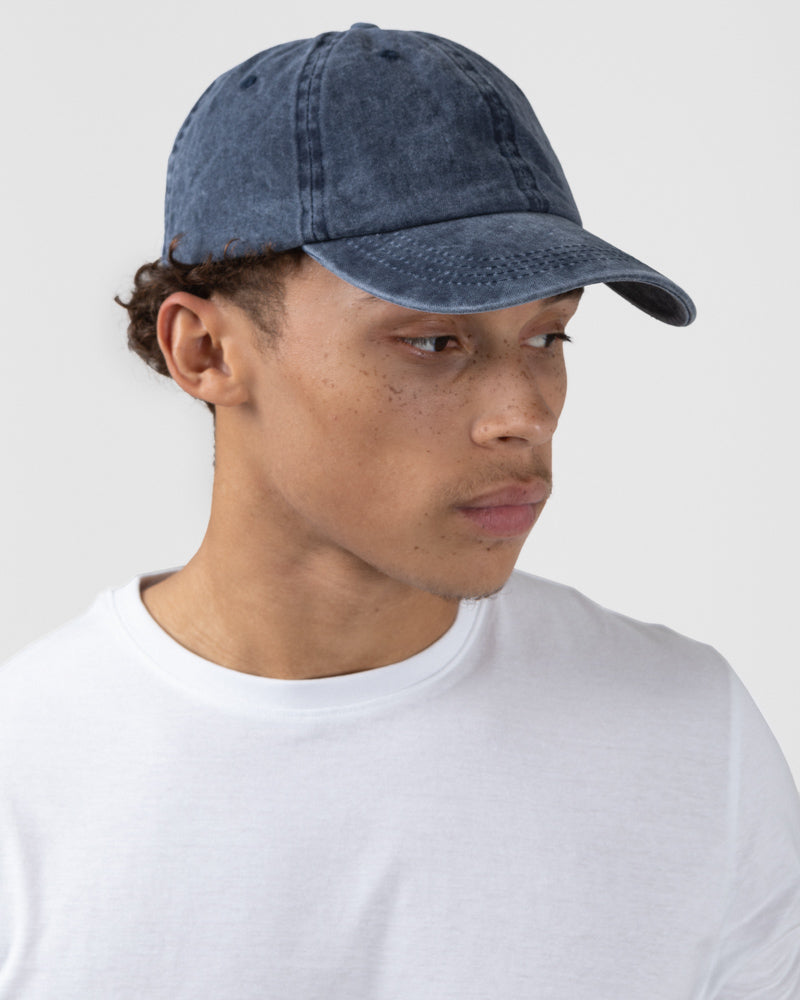 Navy Washed Cotton Twill Baseball Cap