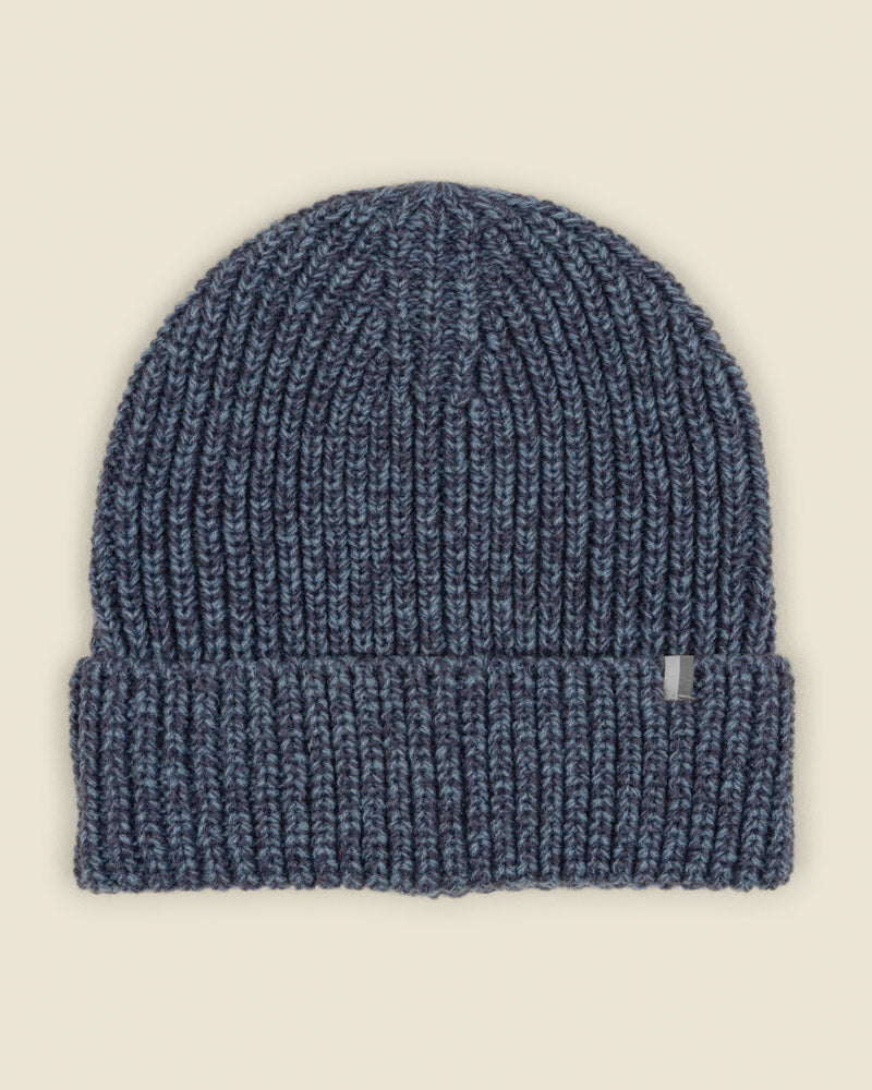 Larsson &amp; Co Men’s Raisio Blue &amp; Navy Knitted Beanie Hat