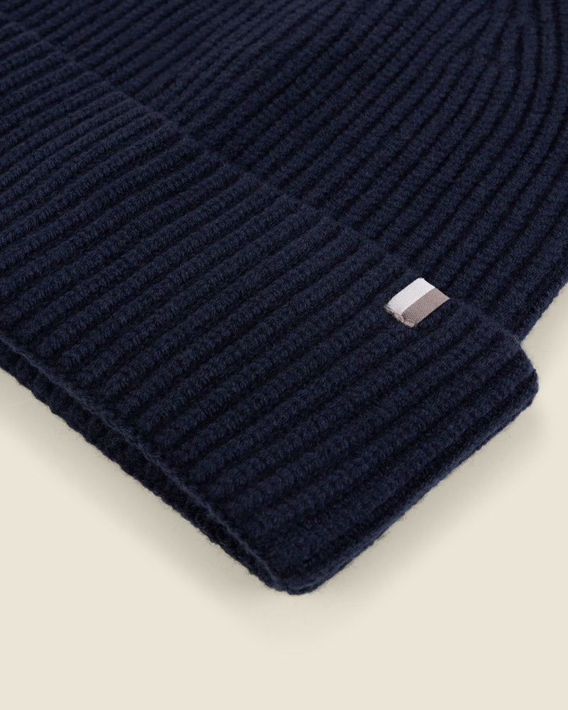 Larsson &amp; Co Men’s Lohja Navy &amp; Brown 2 Pack Knitted Beanie Hat