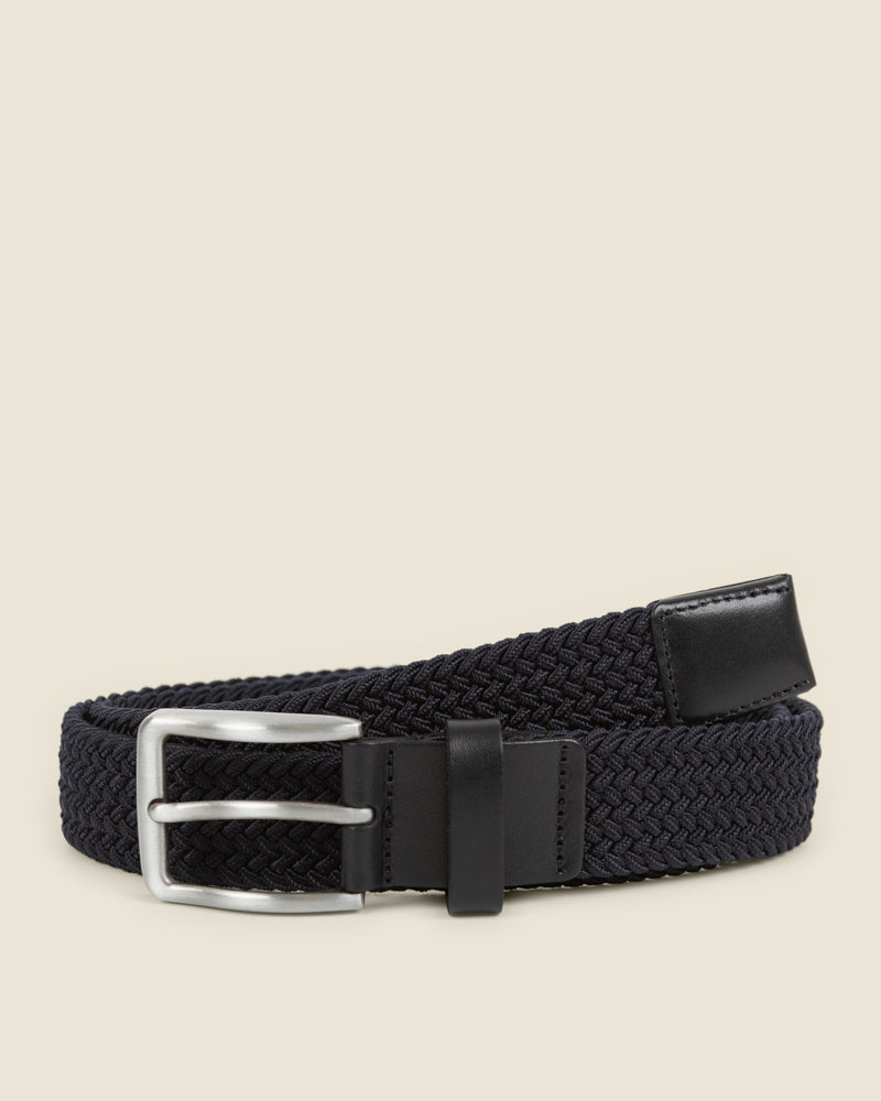 Alavo - Navy Woven Casual Stretch Belt