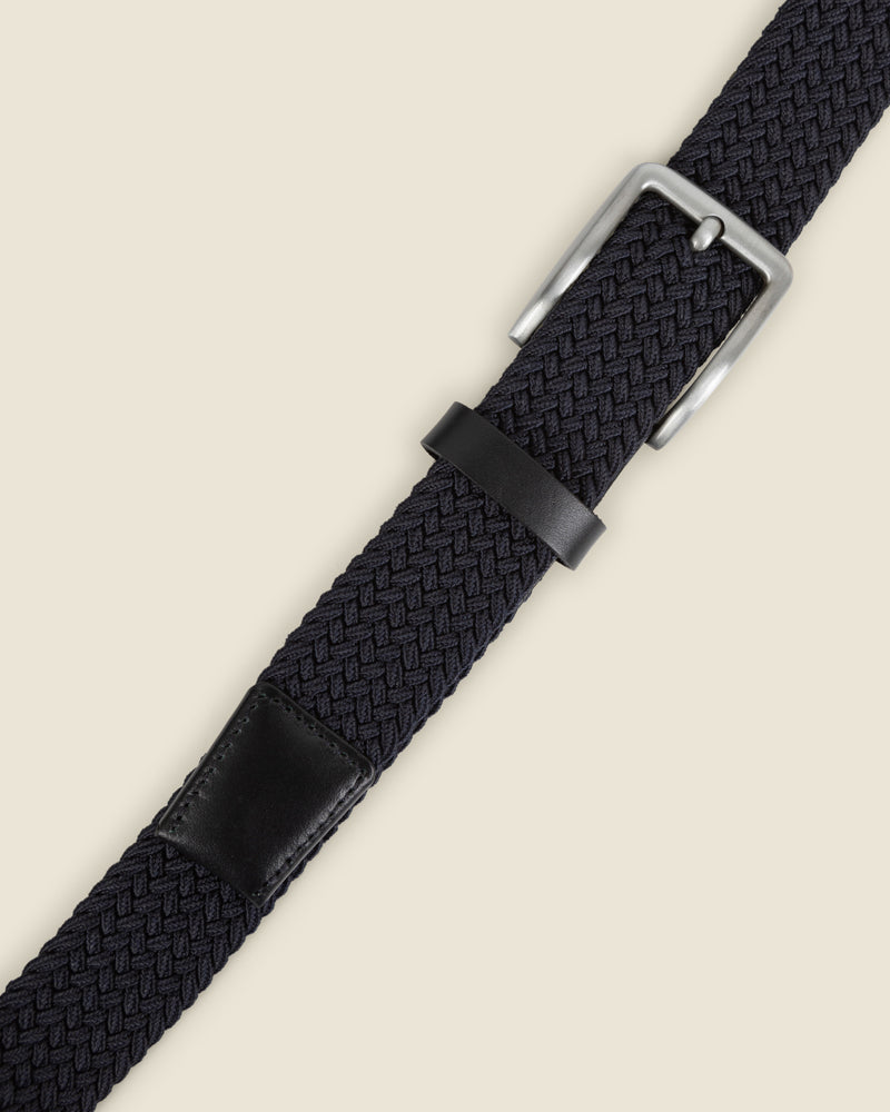Alavo - Navy Woven Casual Stretch Belt