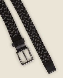 Vanda - Black &amp; Grey Woven Casual Stretch Belt