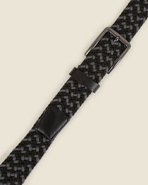 Vanda - Black &amp; Grey Woven Casual Stretch Belt