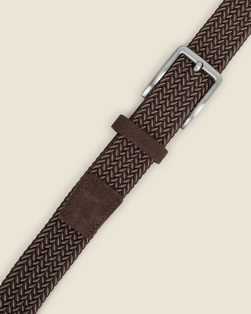 Abo - Brown &amp; Stone Woven Casual Stretch Belt