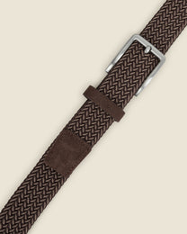 Abo - Brown &amp; Stone Woven Casual Stretch Belt