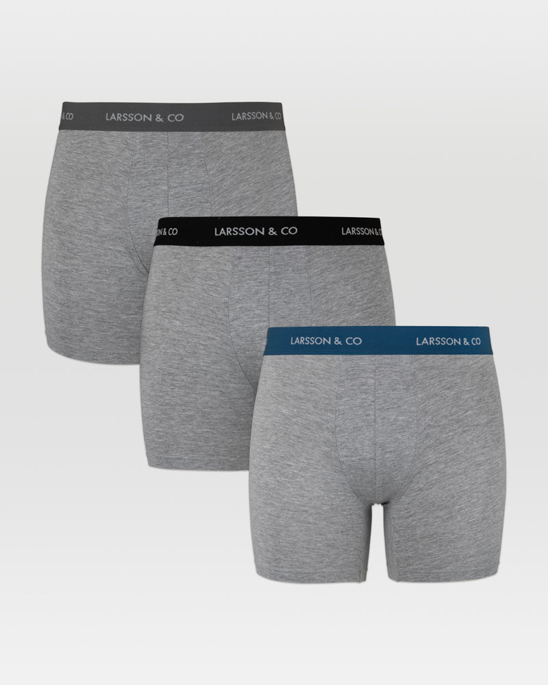 3 Pack Boxers In Grey Melange