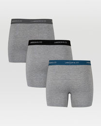 3 Pack Boxers In Grey Melange