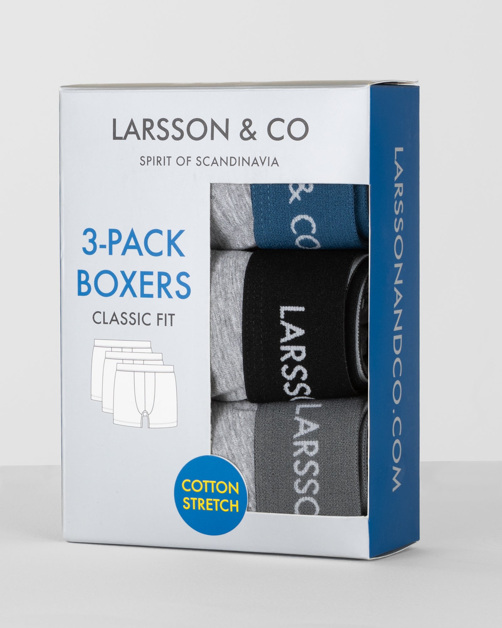 3 Pack Boxers In Grey Melange