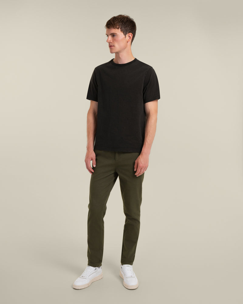 Drawstring Waist Slim Fit Chino Trouser